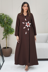 Floral Embroidered Front Abaya