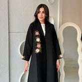 One-Side Floral Embroidered Abaya