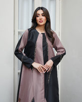 Two-Tone Round Neck Abaya