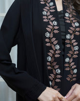 Embroidered Leaf Abaya