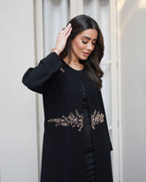 Embroidered Waist and Shoulder Abaya