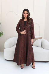 Collared abaya with embroidery details