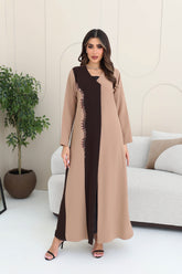 Two tone abaya with embroidery details