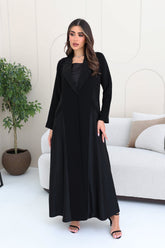 Collared abaya with embroidery details