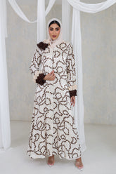 Ivory Bloom Printed Abaya
