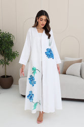 Floral self printed abaya