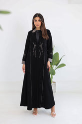 Embroidered Abaya with Piping Details