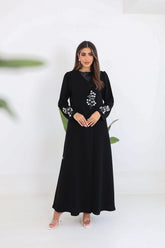 Overlapped Front Embroidered Abaya