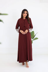 Jacket Cut Abaya with Embroidered Sleeves