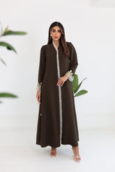 Elegant Abaya with Embroidered Sleeves