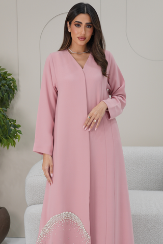 One-Side Hem Embroidered Abaya