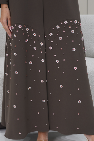 Graceful Embroidered Hem and cuff Abaya