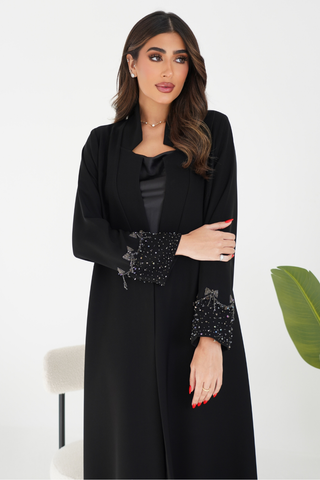 Abaya with Embroidered Sleeves