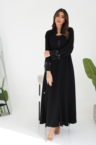 Abaya with Embroidered Sleeves