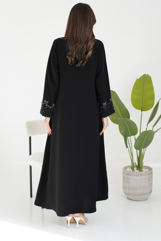 Abaya with Embroidered Sleeves