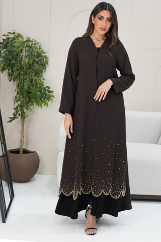 Black Abaya with Half-Hem Embroidery