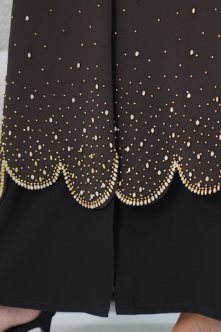 Black Abaya with Half-Hem Embroidery