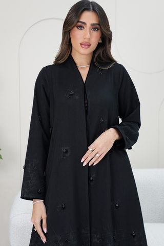 Timeless Black Abaya with Embroidery Details