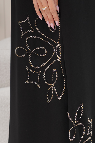 Side-Hem Slit Embroidered Abaya