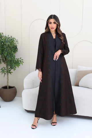 abaya with attached lace details