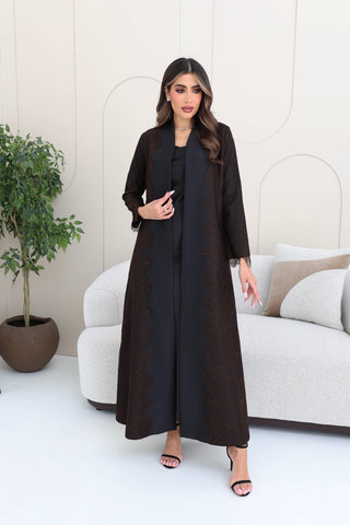 abaya with attached lace details