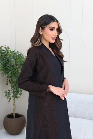 abaya with attached lace details