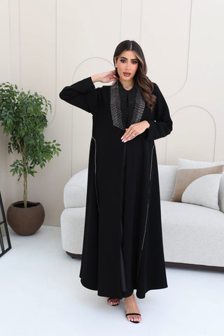 floral embroidery details abaya