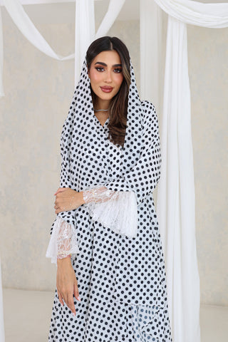 Polka Dot Elegance Abaya