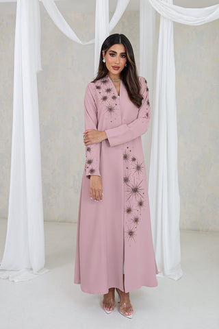 Blush Starlight Embellished Abaya