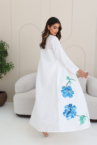 Floral self printed abaya