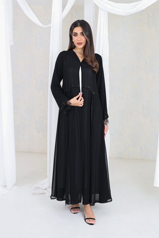 Noir Serenity Lace Abaya