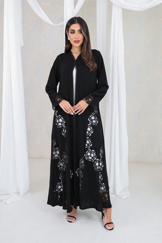 Noir Floral Grace Abaya