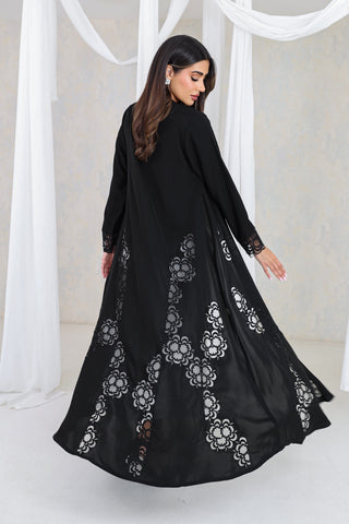 Noir Floral Grace Abaya
