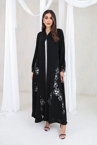 Noir Floral Grace Abaya