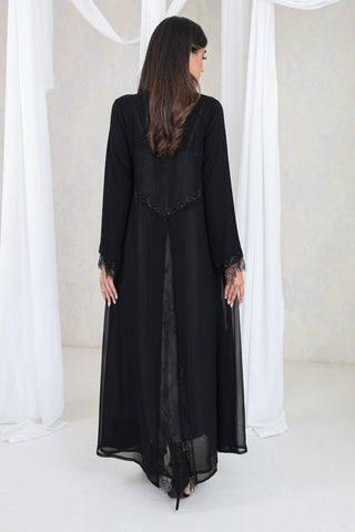 Noir Serenity Lace Abaya