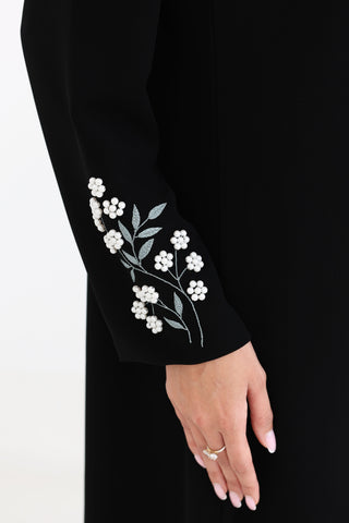 Overlapped Front Embroidered Abaya