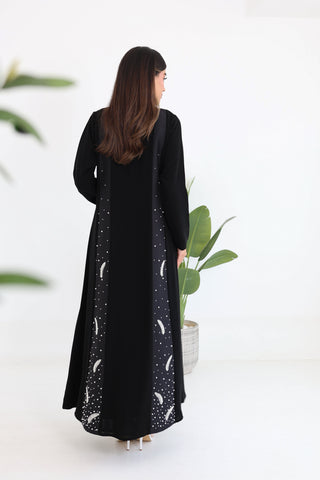 Side Panel Embroidered Abaya