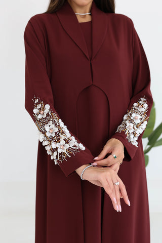 Jacket Cut Abaya with Embroidered Sleeves