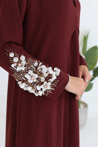 Jacket Cut Abaya with Embroidered Sleeves