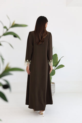 Elegant Abaya with Embroidered Sleeves