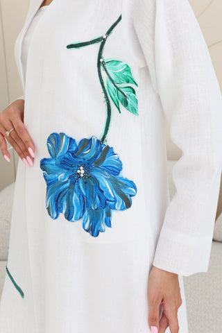 Floral self printed abaya