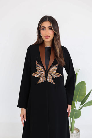 Floral embroidered abaya