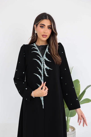 Beaded Embroidery Detail Abaya