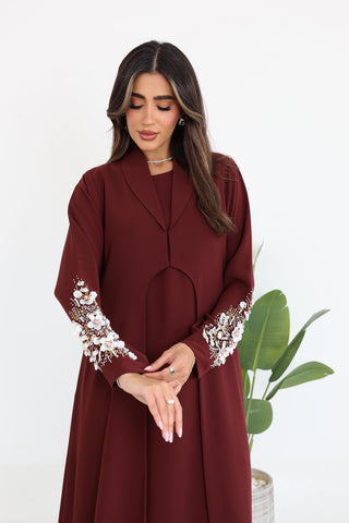 Jacket Cut Abaya with Embroidered Sleeves