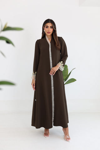 Elegant Abaya with Embroidered Sleeves