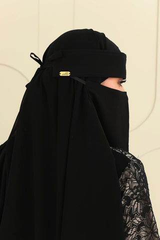 Sheila with Attached Headband & Matching Niqab Set