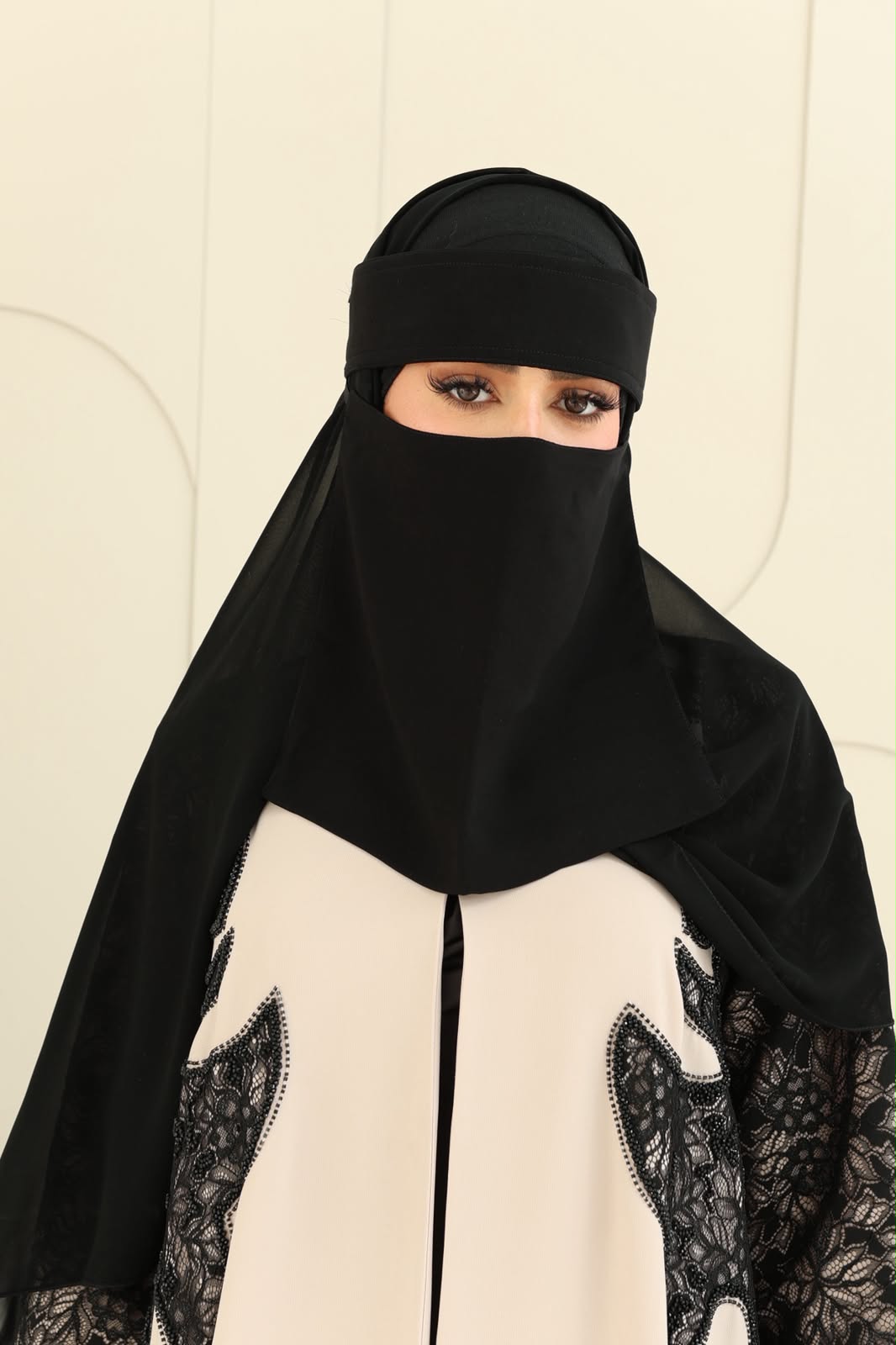 Sheila with Attached Headband & Matching Niqab Set