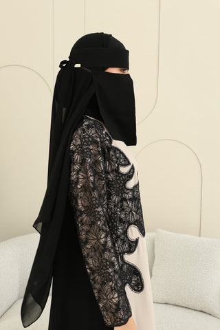 Sheila with Attached Headband & Matching Niqab Set
